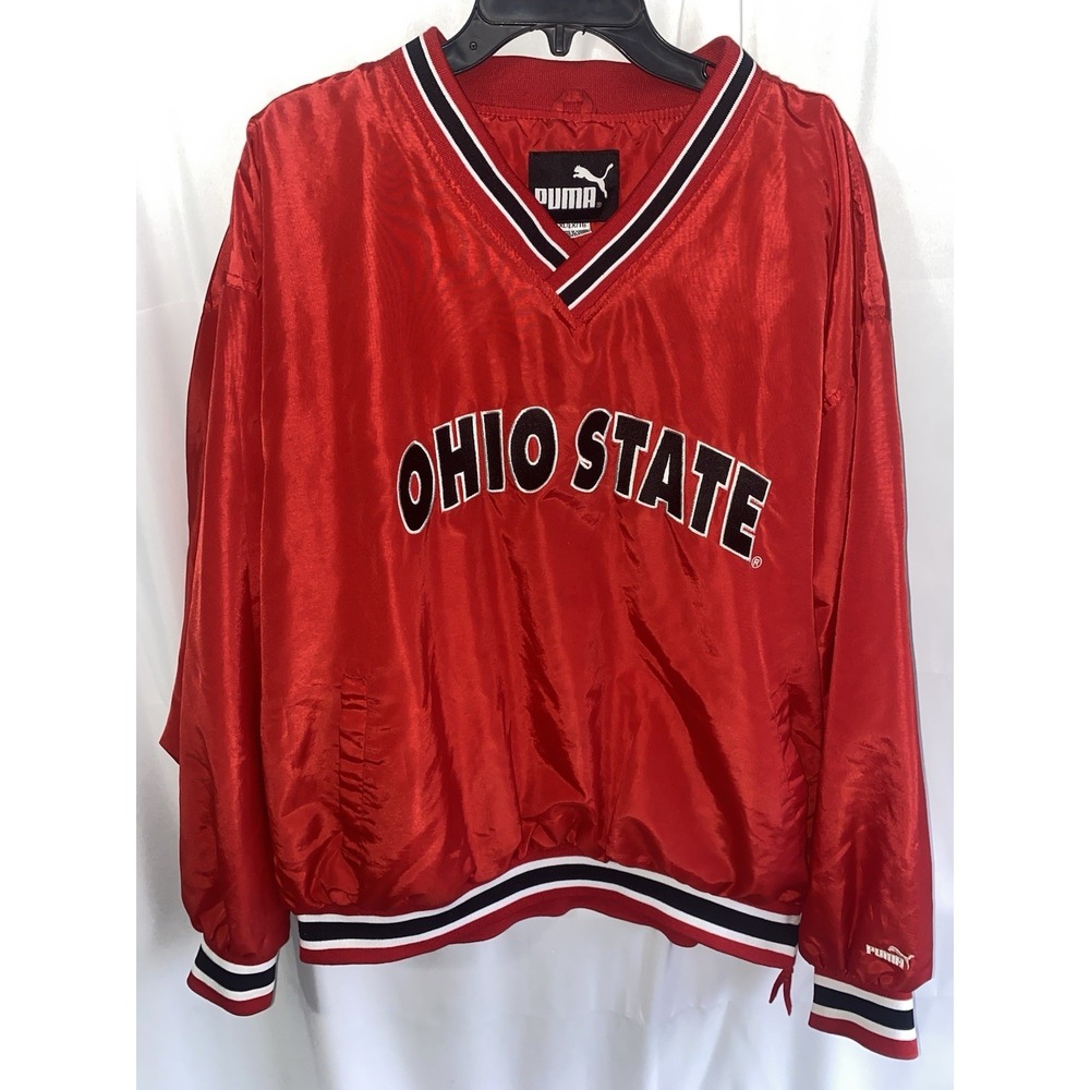 Vintage‎ Ohio State Buckeyes Puma Pullover Windbreaker Jacket Mens XL